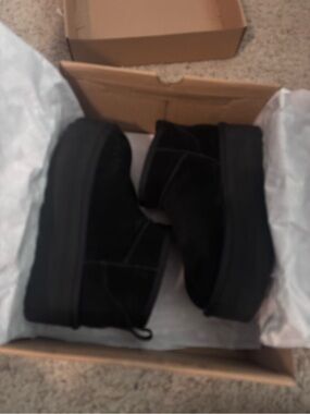 UGG Black Classic Ultra Mini Platform Boots